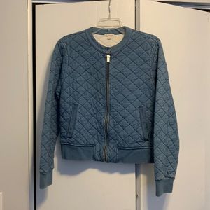 Gap chambray quilted bomber jacket
